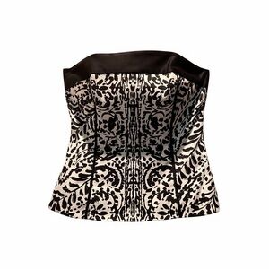 White House Black Market Monochrome Patterned Corset